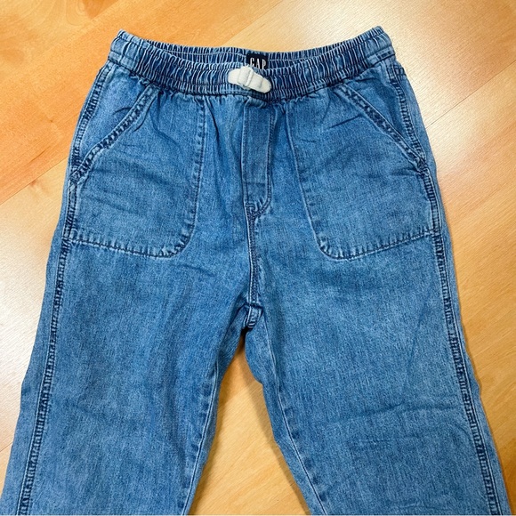 Gap Medium Wash Pull On Elastic Waist Denim Joggers Girls Size L 10 - Picture 3 of 8